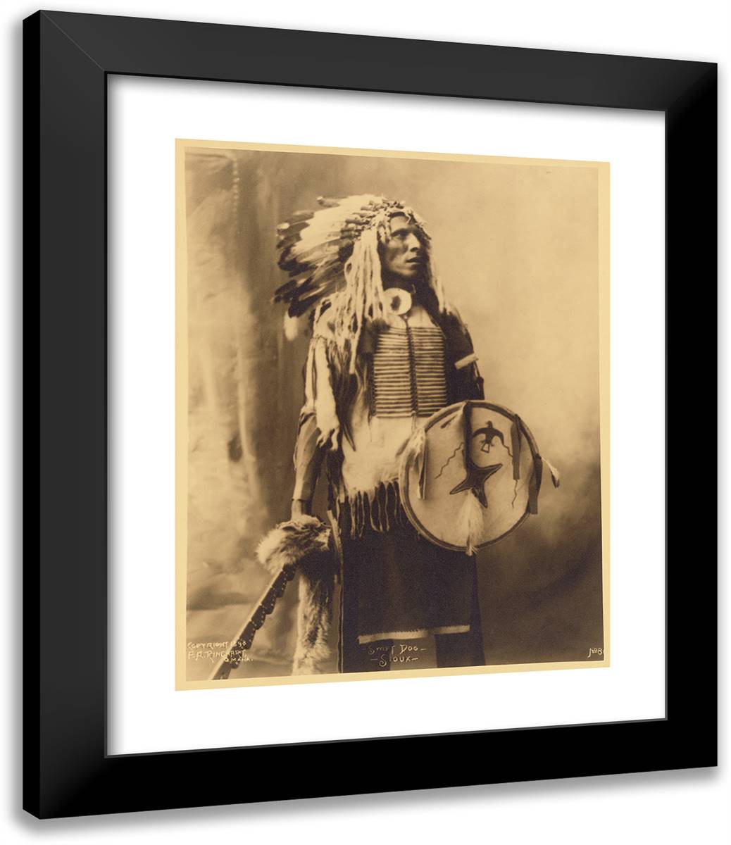 Swift Dog, Sioux I 20x24 Black Modern Wood Framed Art Print Poster by Muhr, Adolph F.