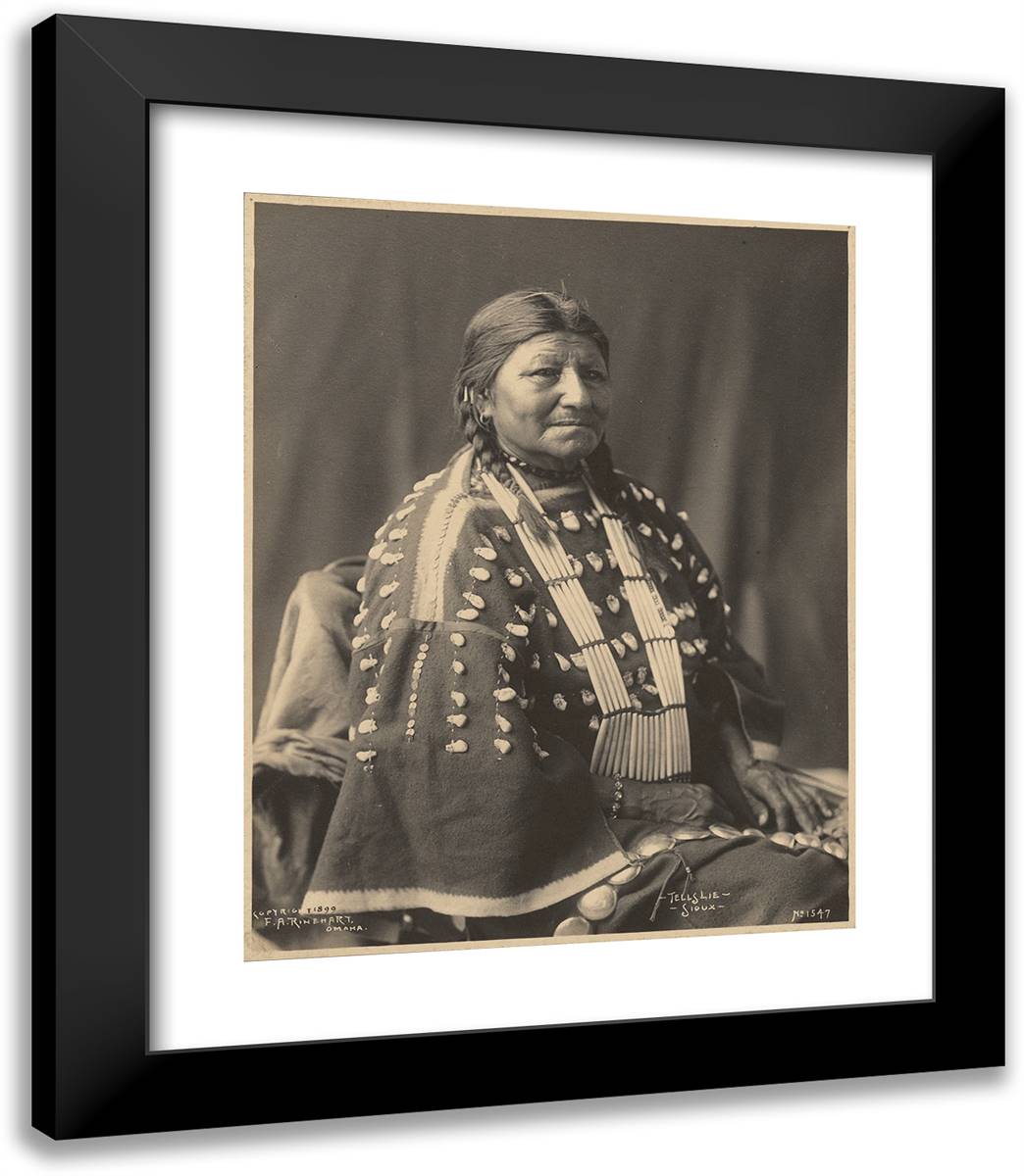 Tells Lie, Sioux 20x23 Black Modern Wood Framed Art Print Poster by Muhr, Adolph F.