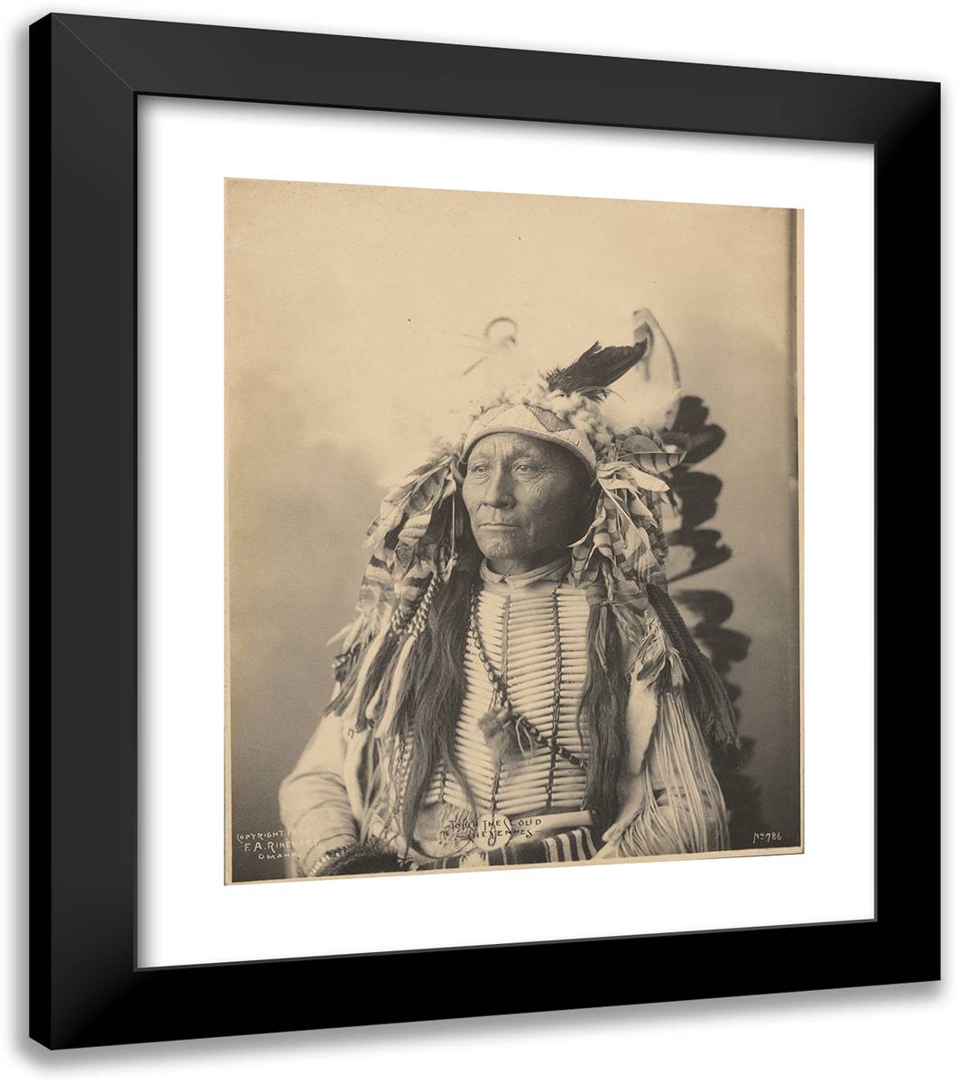 Touch the Cloud, Cheyennes 20x23 Black Modern Wood Framed Art Print Poster by Muhr, Adolph F.