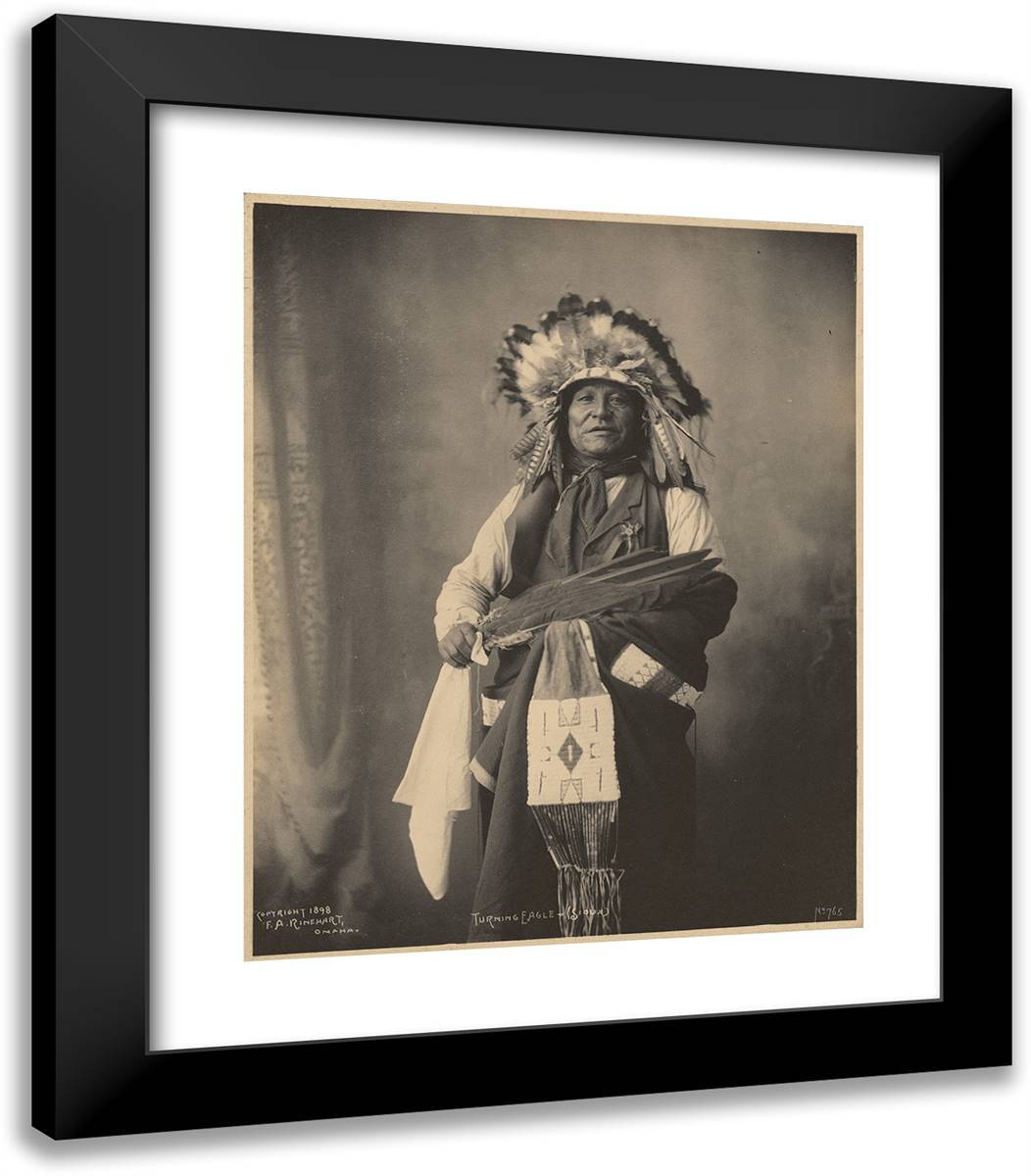Turning Eagle, Sioux 20x23 Black Modern Wood Framed Art Print Poster by Muhr, Adolph F.
