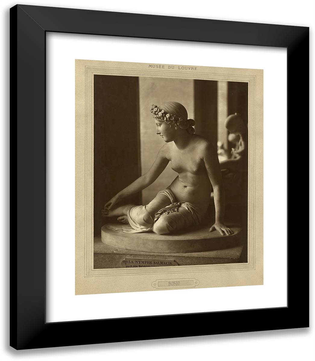 Musee Du Louvre, Bosio 20x23 Black Modern Wood Framed Art Print Poster by Braun, Adolphe
