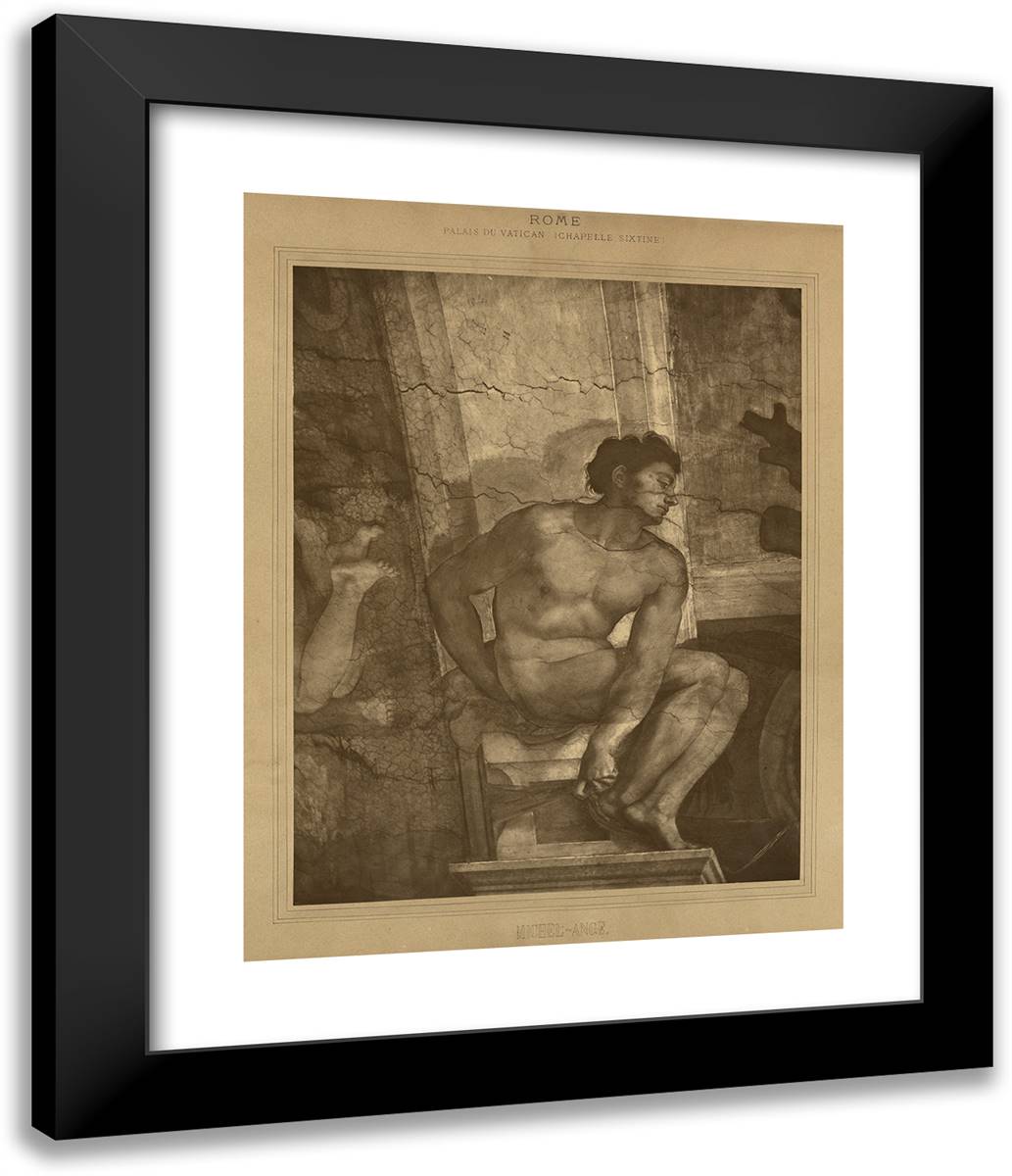 Rome - Palais Du Vatican, Chapelle Sixtine, Michel-Ange III 20x24 Black Modern Wood Framed Art Print Poster by Braun, Adolphe
