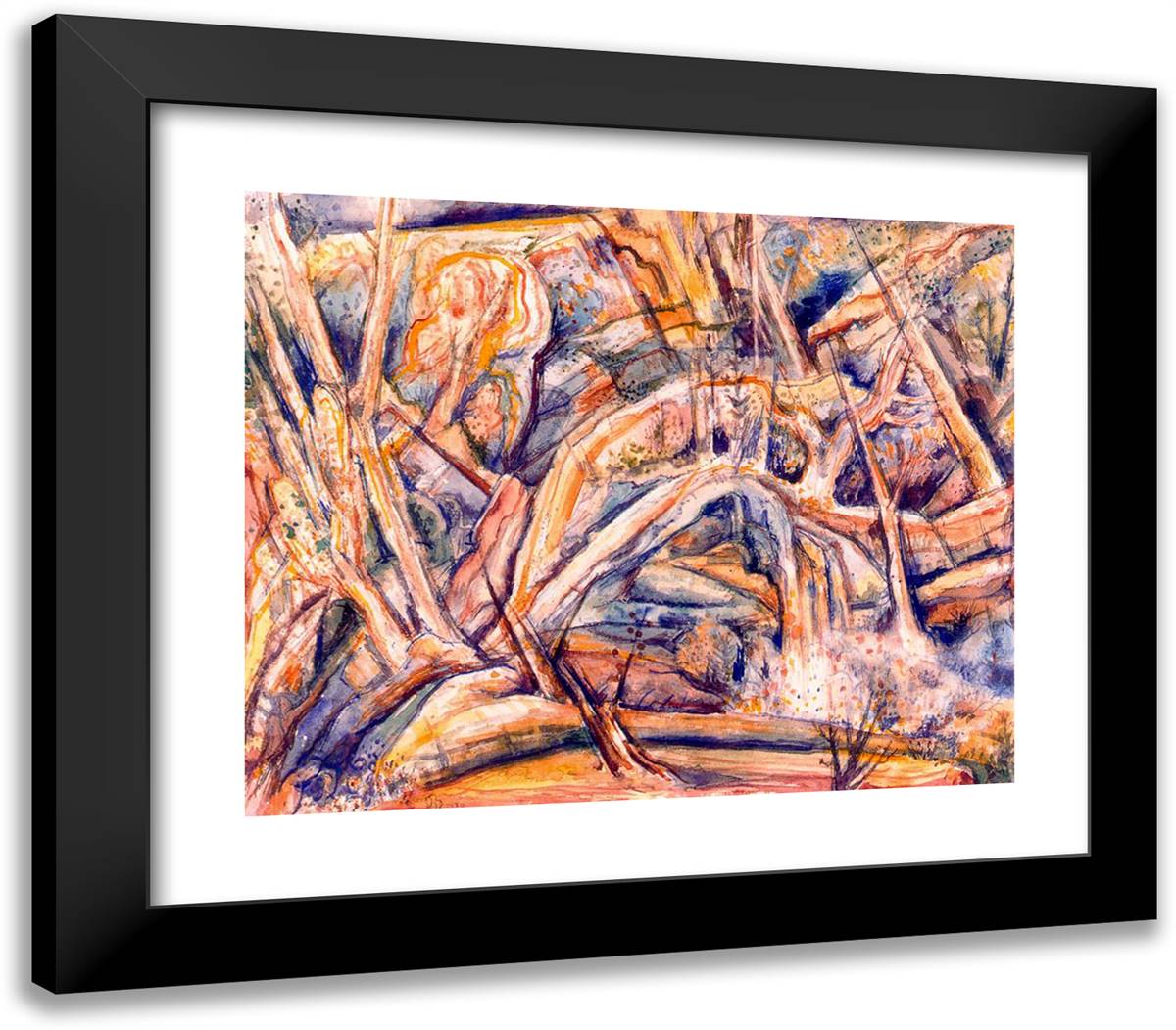 Blue Ravine 23x20 Black Modern Wood Framed Art Print Poster by Bloch, Albert