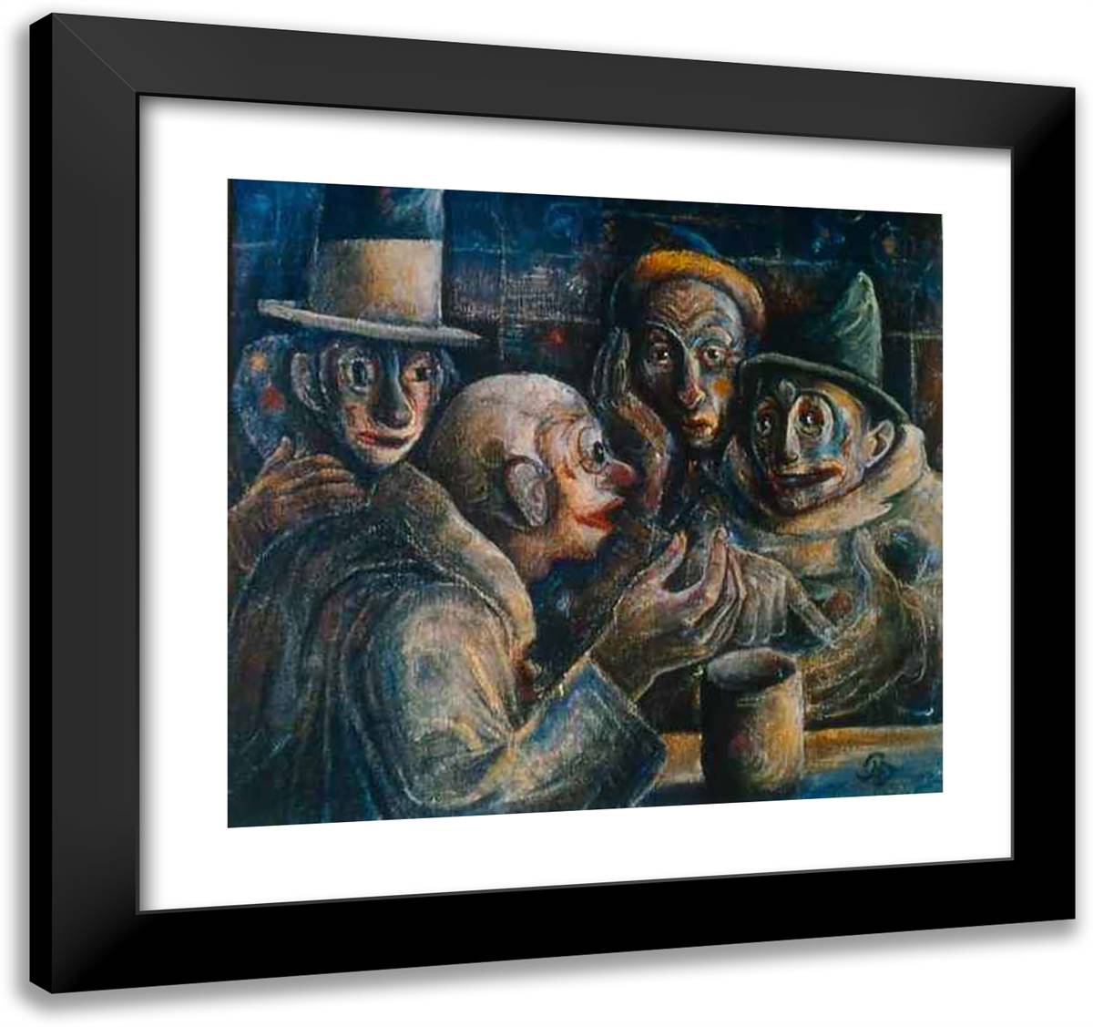 Conversation 21x20 Black Modern Wood Framed Art Print Poster by Bloch, Albert