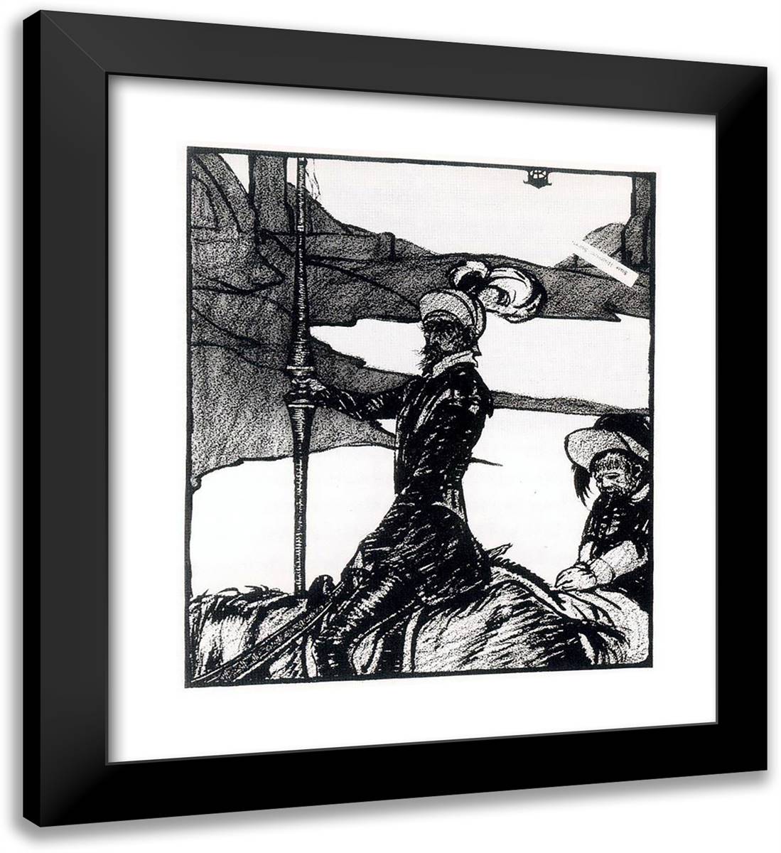 Don Quixote 20x22 Black Modern Wood Framed Art Print Poster by Bloch, Albert