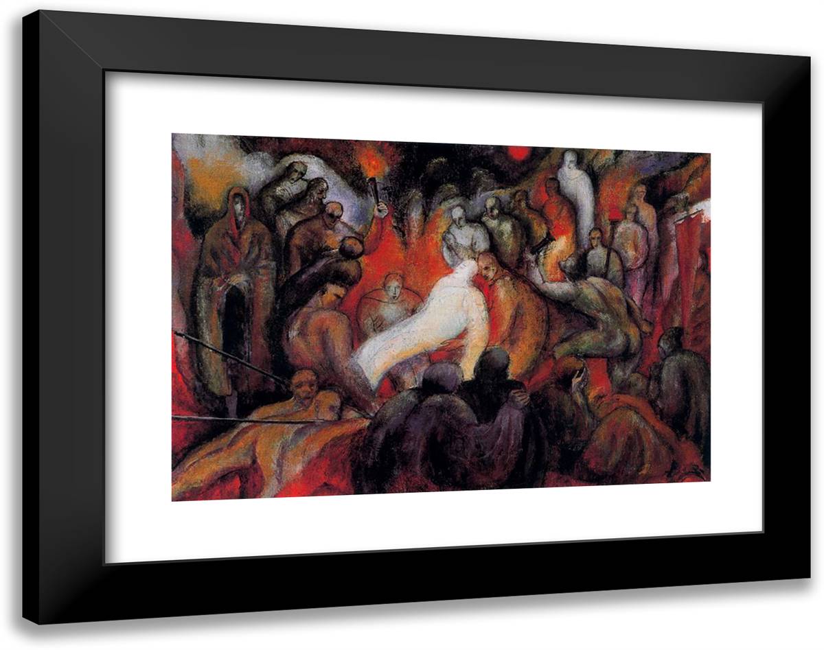 Entombent 24x19 Black Modern Wood Framed Art Print Poster by Bloch, Albert