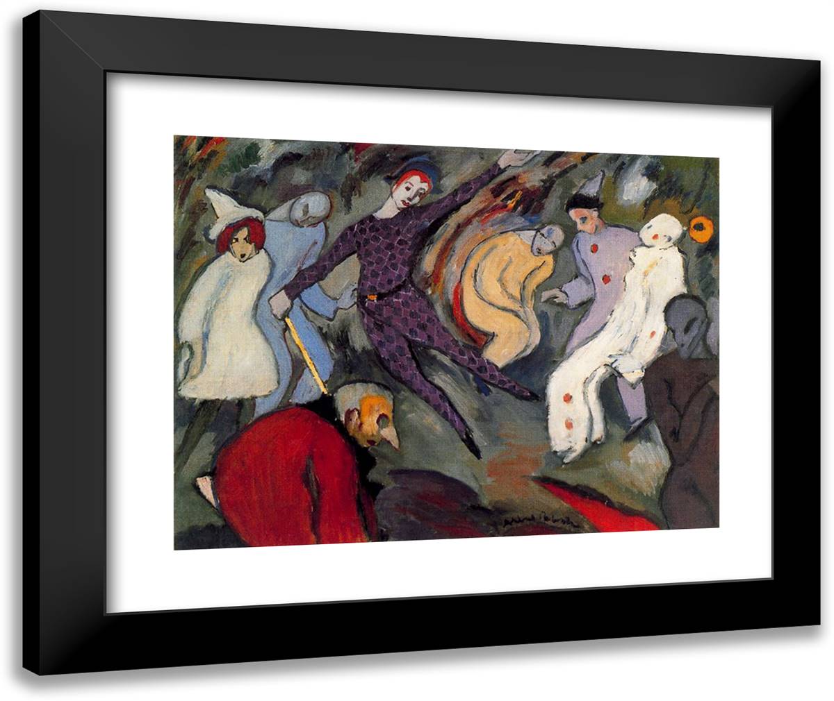 Harlequinade 24x20 Black Modern Wood Framed Art Print Poster by Bloch, Albert