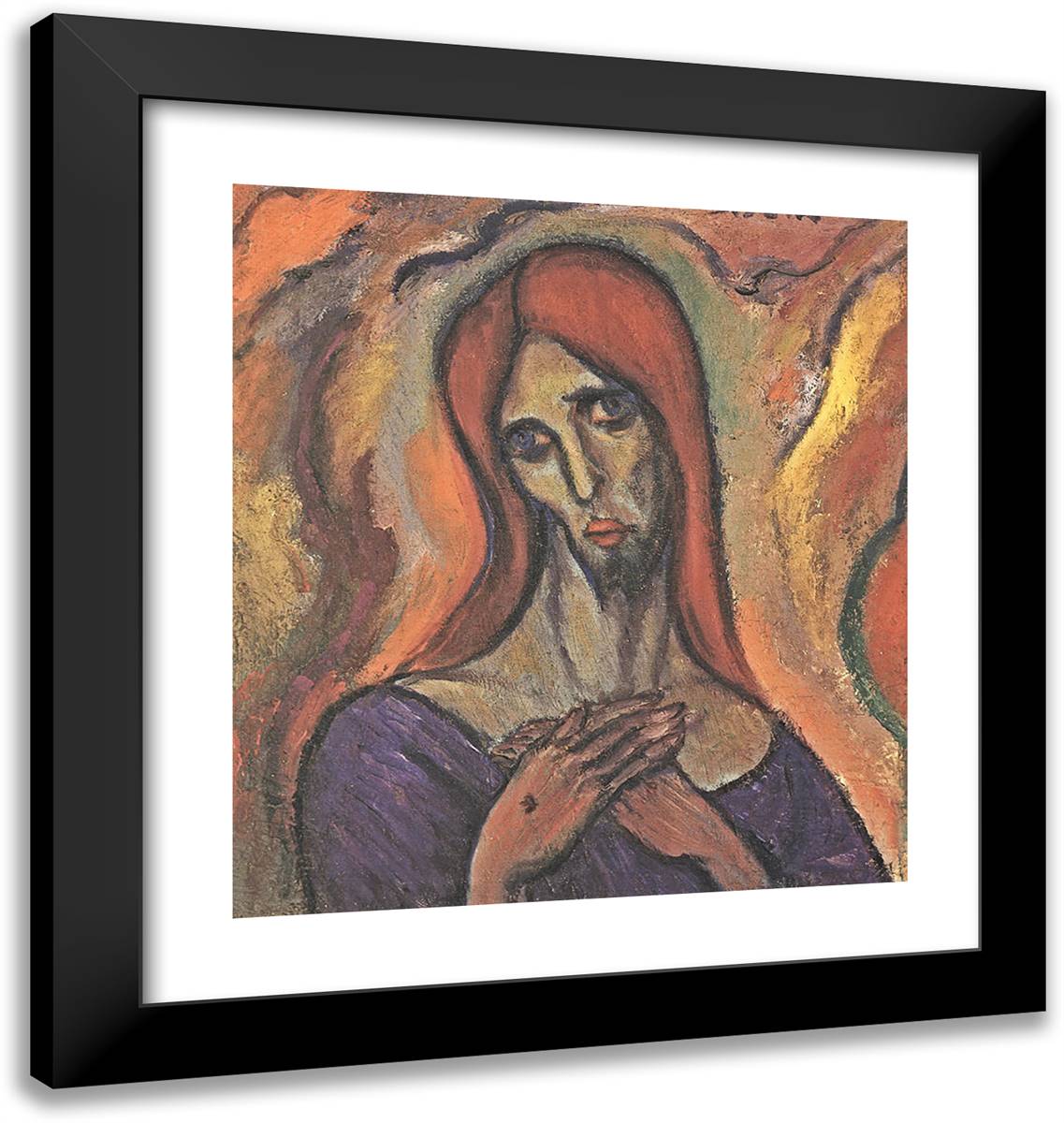 Head 20x21 Black Modern Wood Framed Art Print Poster by Bloch, Albert