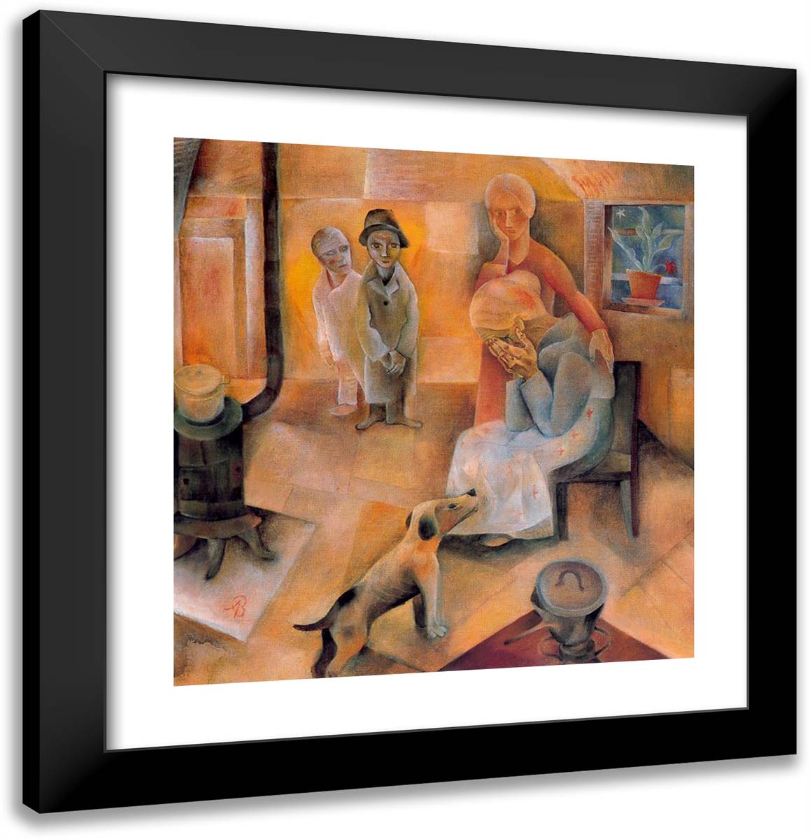 Interior 20x21 Black Modern Wood Framed Art Print Poster by Bloch, Albert