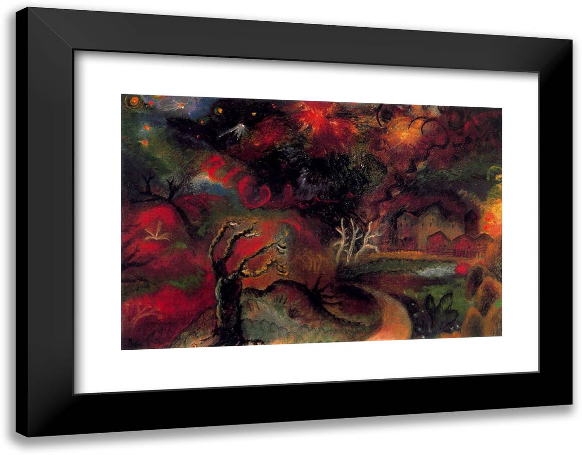 Night V 24x19 Black Modern Wood Framed Art Print Poster by Bloch, Albert