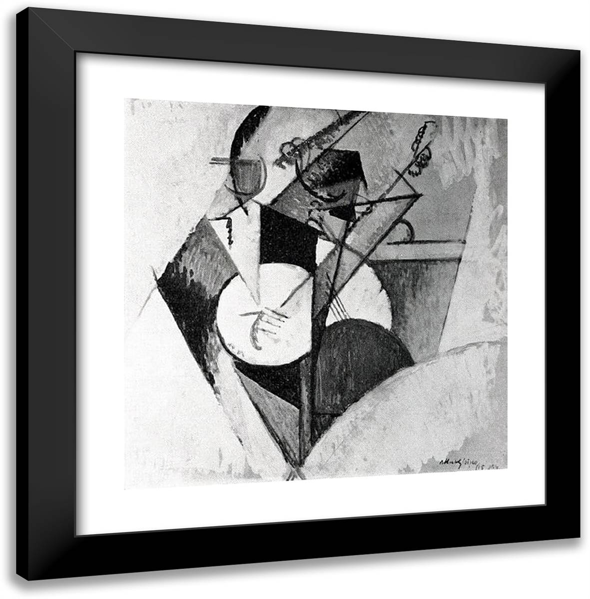 Composition (For Jazz) 20x20 Black Modern Wood Framed Art Print Poster by Gleizes, Albert