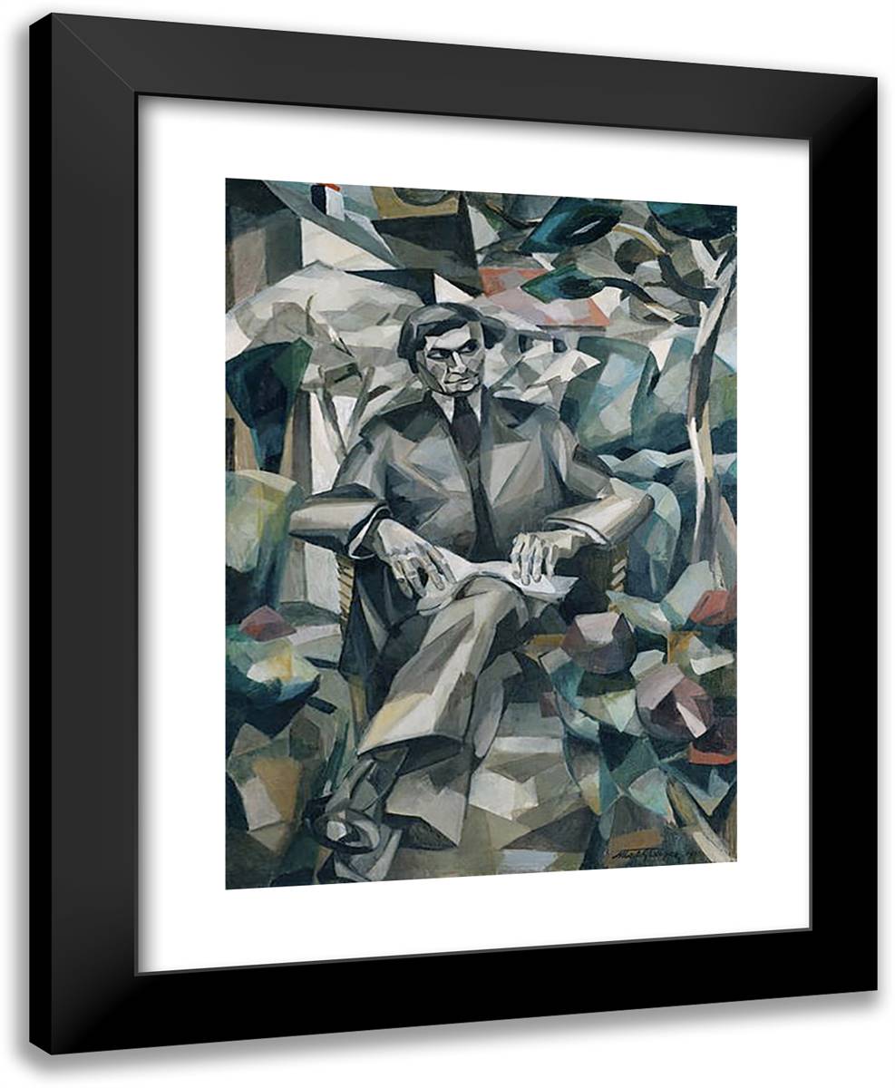 Portrait De Jacques Nayral 19x24 Black Modern Wood Framed Art Print Poster by Gleizes, Albert