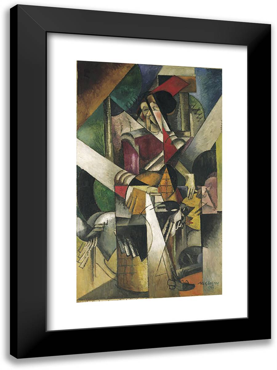 Woman with Animals 17x24 Black Modern Wood Framed Art Print Poster by Gleizes, Albert