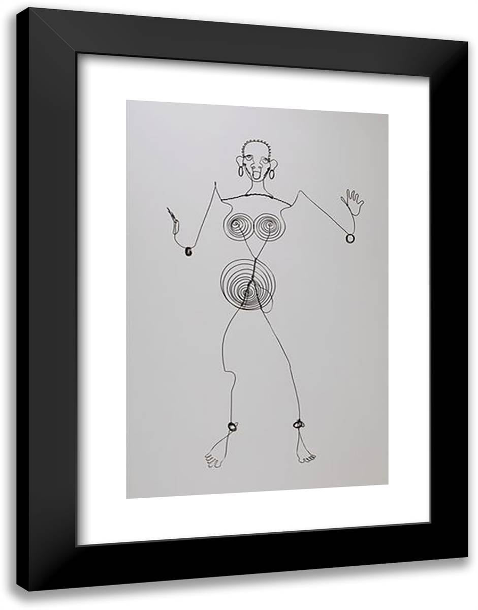 Josephine Baker (III) 18x24 Black Modern Wood Framed Art Print Poster by Calder, Alexander