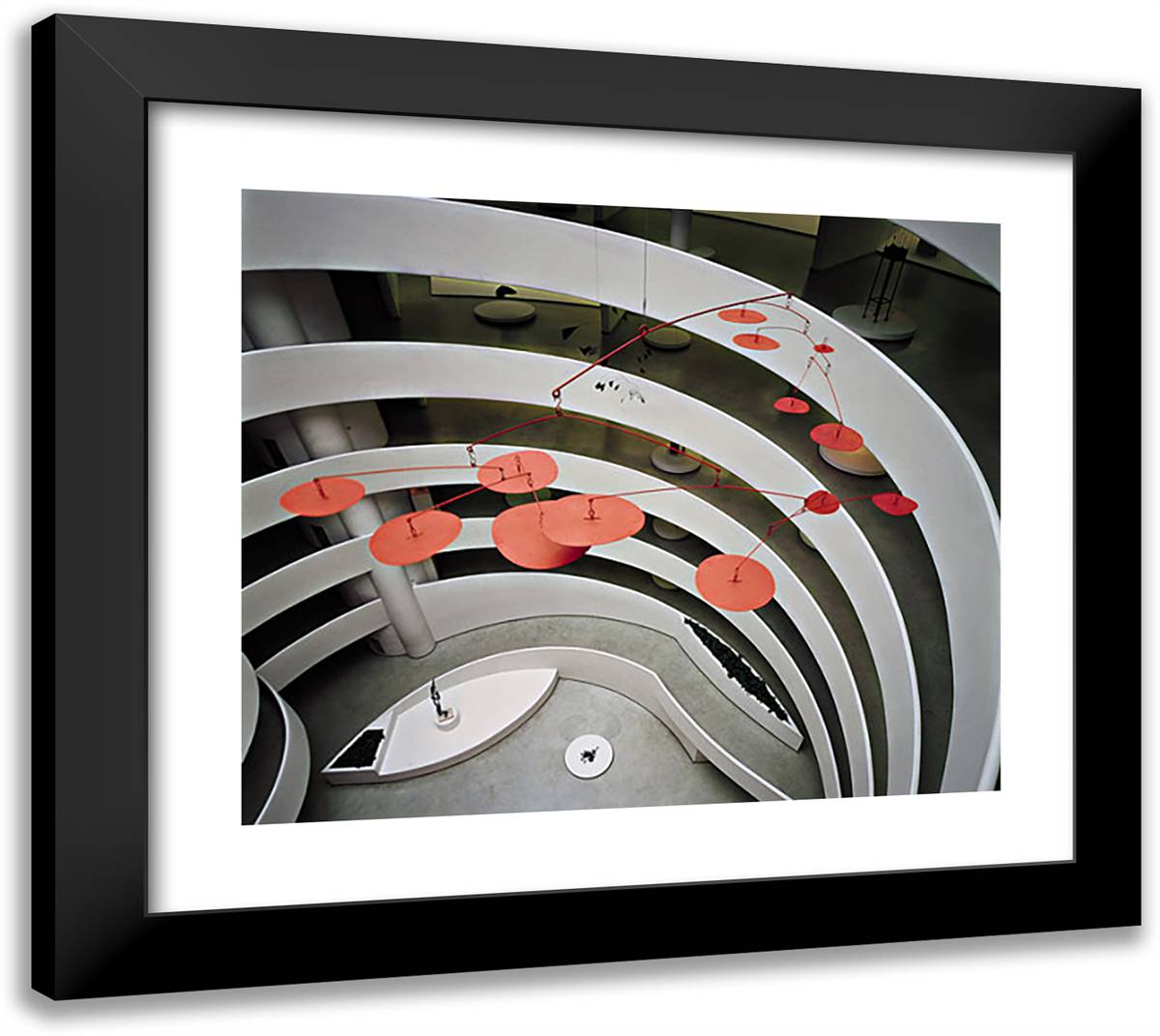 Red Lily Pads (Nenuphars Rouges) 22x20 Black Modern Wood Framed Art Print Poster by Calder, Alexander