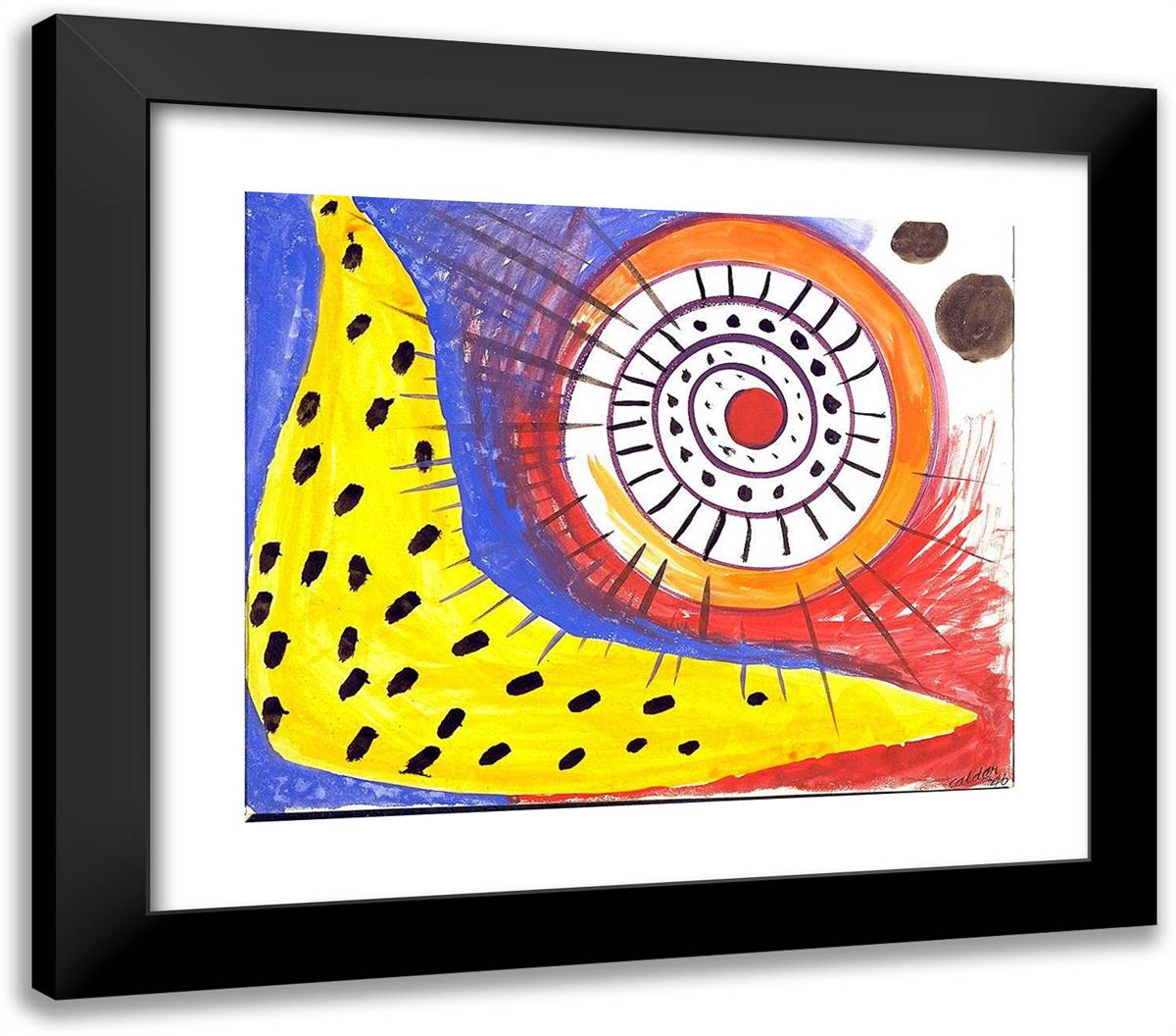 Spiral Composition 23x20 Black Modern Wood Framed Art Print Poster by Calder, Alexander