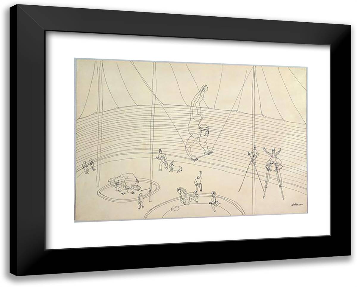 The Circus 24x19 Black Modern Wood Framed Art Print Poster by Calder, Alexander