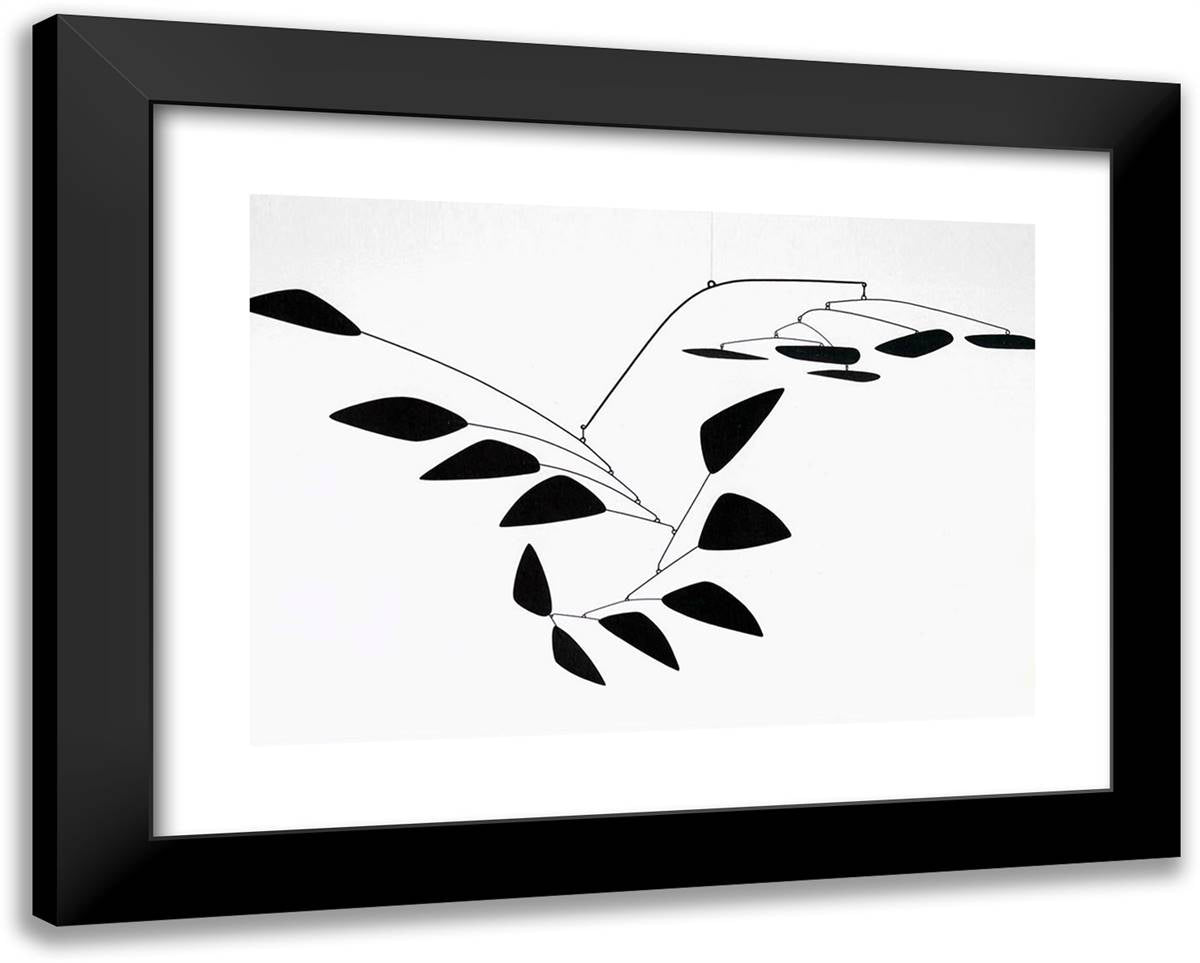 The Y 24x19 Black Modern Wood Framed Art Print Poster by Calder, Alexander