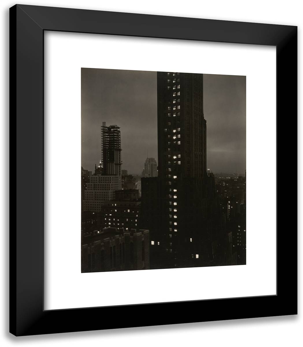 From My Window at the Shelton, North 20x23 Black Modern Wood Framed Art Print Poster by Stieglitz, Alfred