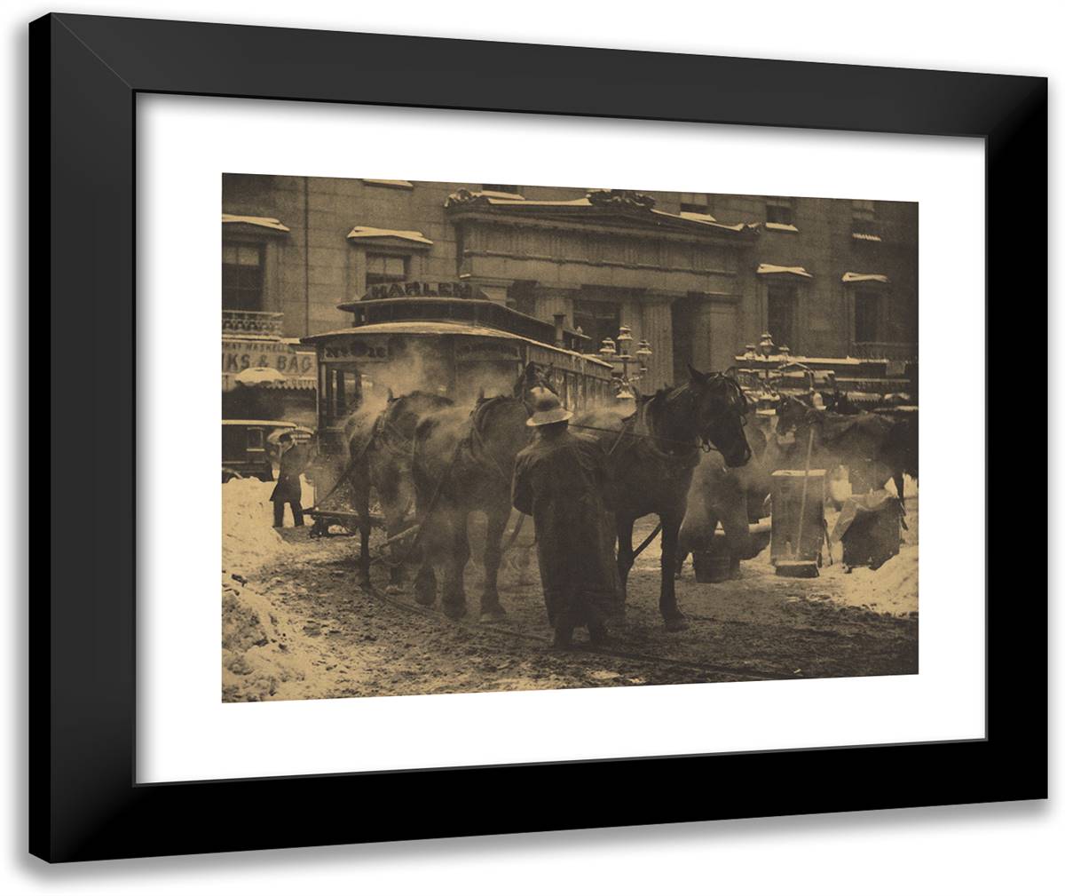 The Terminal, New York 24x20 Black Modern Wood Framed Art Print Poster by Stieglitz, Alfred