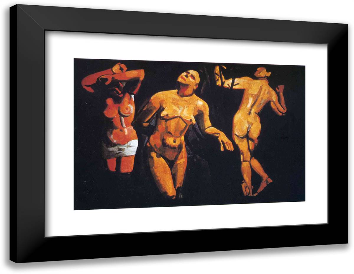 Bathers 24x19 Black Modern Wood Framed Art Print Poster by Derain, Andre