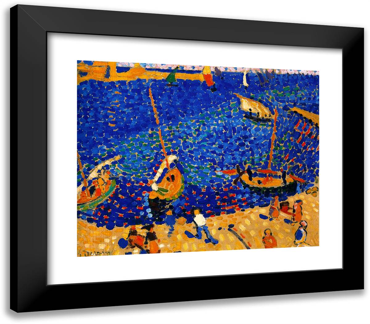 Boats at Collioure 23x20 Black Modern Wood Framed Art Print Poster by Derain, Andre