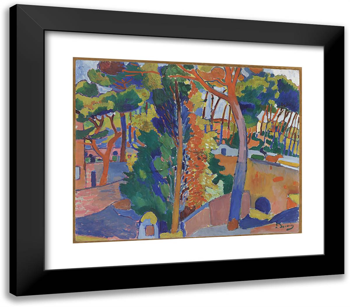 Bridge Over the Riou 23x20 Black Modern Wood Framed Art Print Poster by Derain, Andre