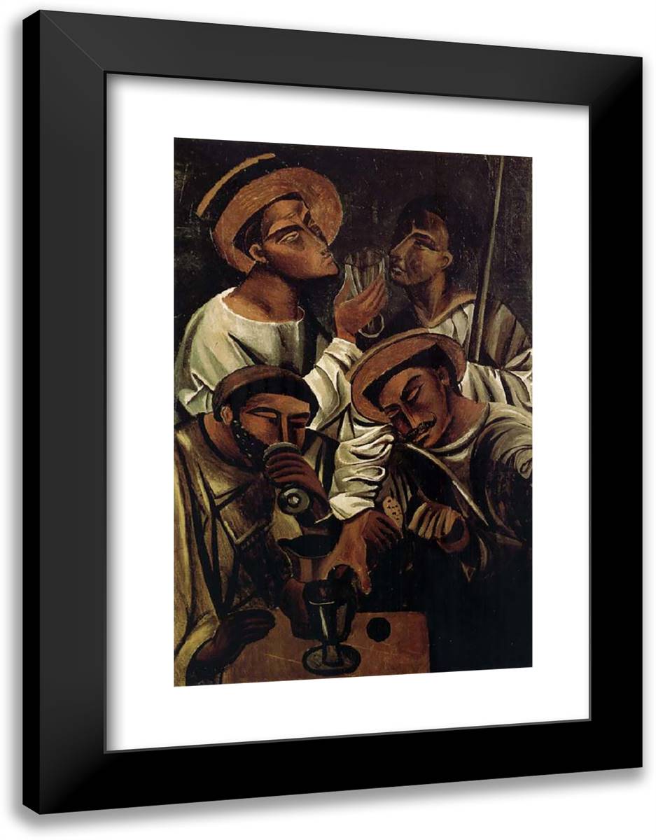 Drinker 18x24 Black Modern Wood Framed Art Print Poster by Derain, Andre