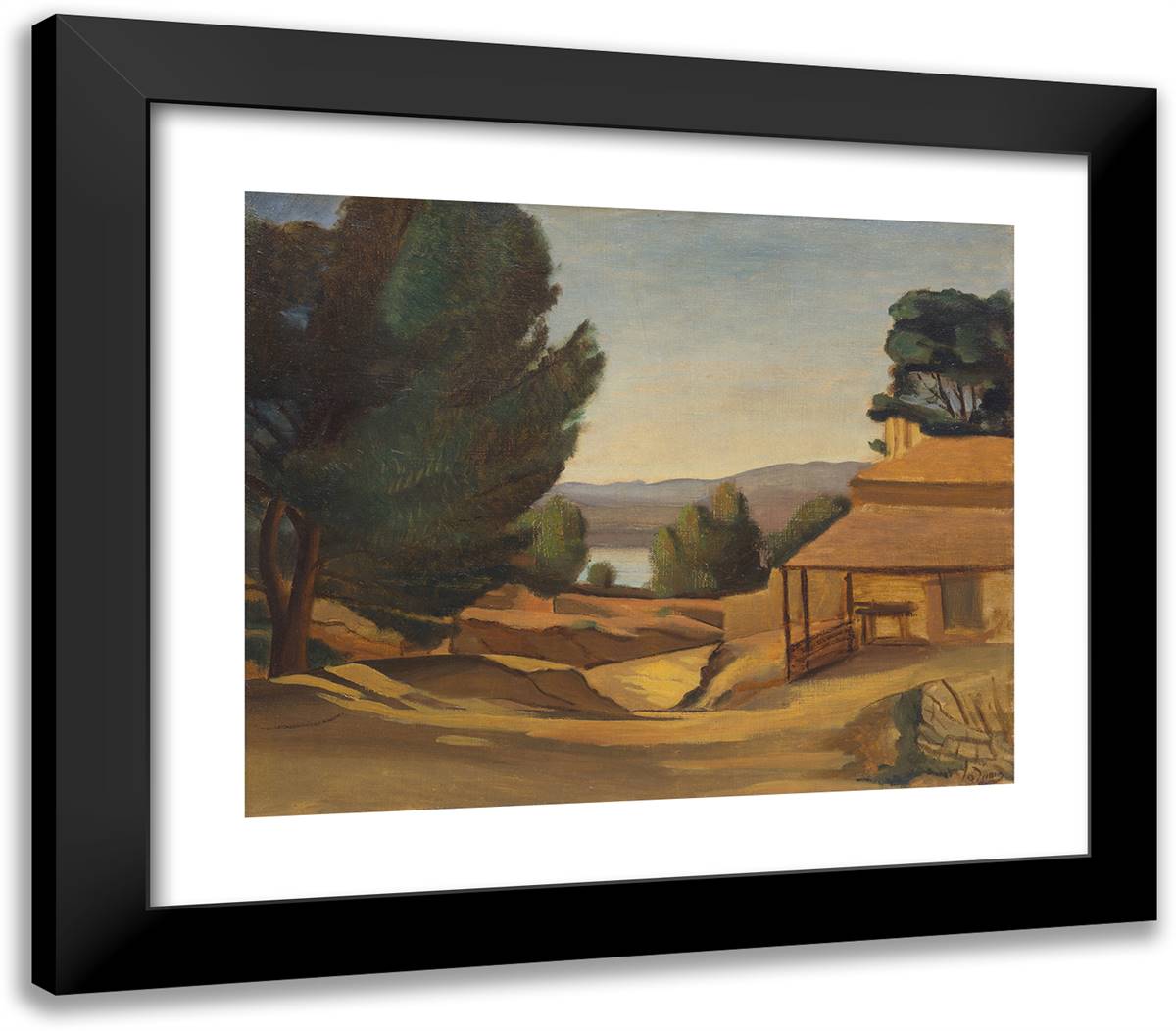 Landscape 23x20 Black Modern Wood Framed Art Print Poster by Derain, Andre