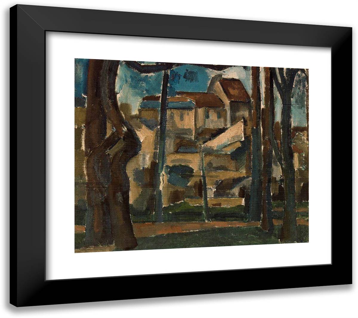 Landscape of Carrieres 22x20 Black Modern Wood Framed Art Print Poster by Derain, Andre