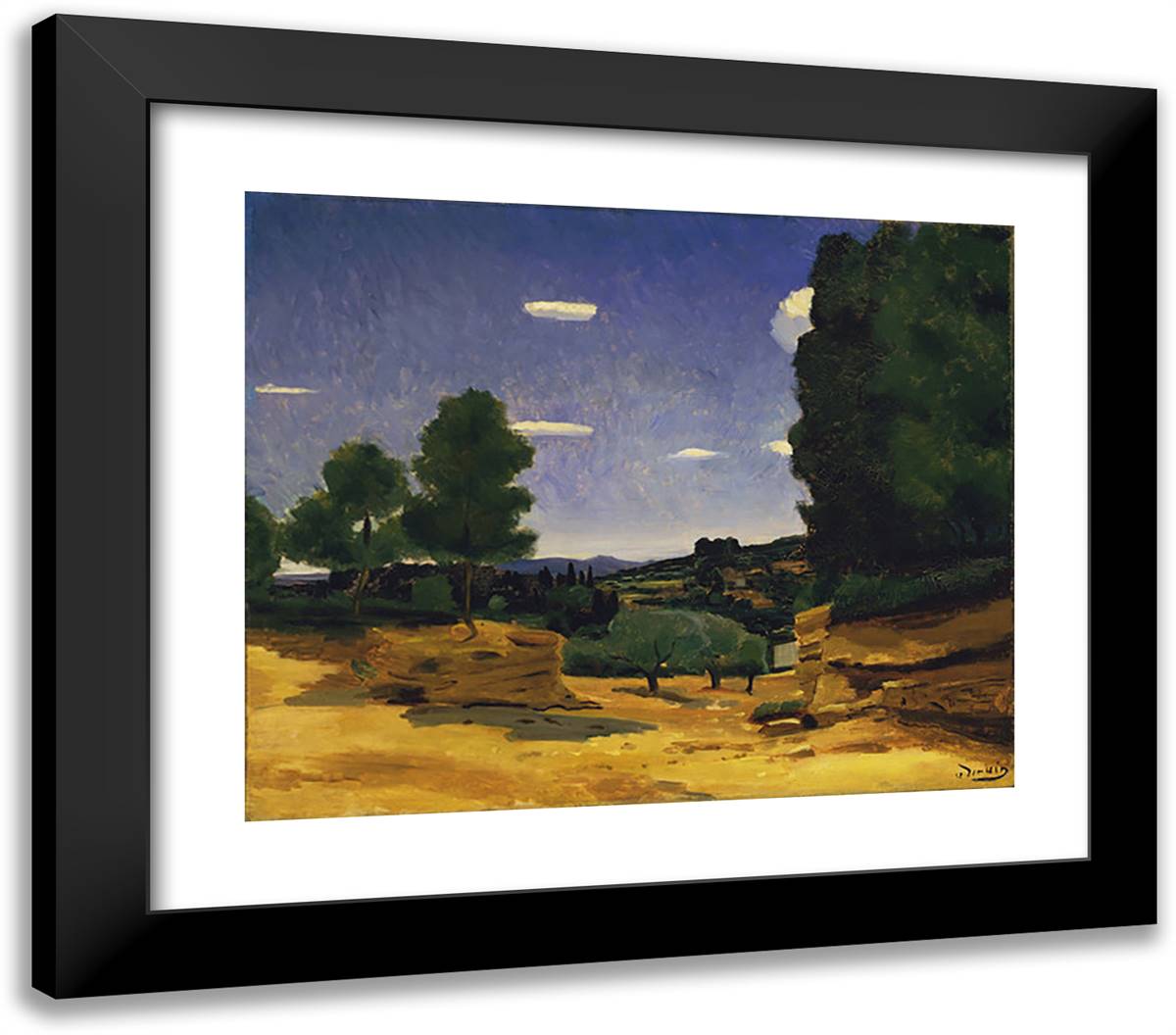 Landscape, Provence 23x20 Black Modern Wood Framed Art Print Poster by Derain, Andre