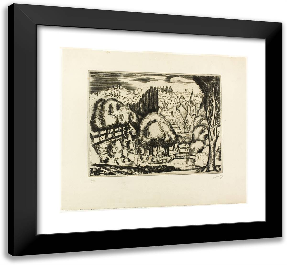 Landscape_1 22x20 Black Modern Wood Framed Art Print Poster by Derain, Andre
