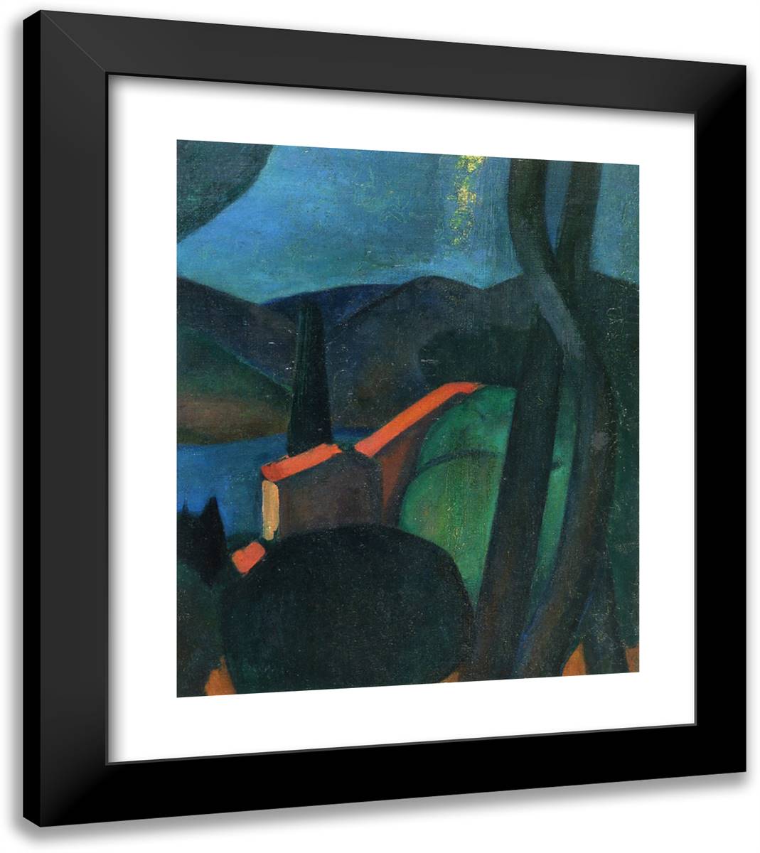 Martigues Landscape 20x23 Black Modern Wood Framed Art Print Poster by Derain, Andre