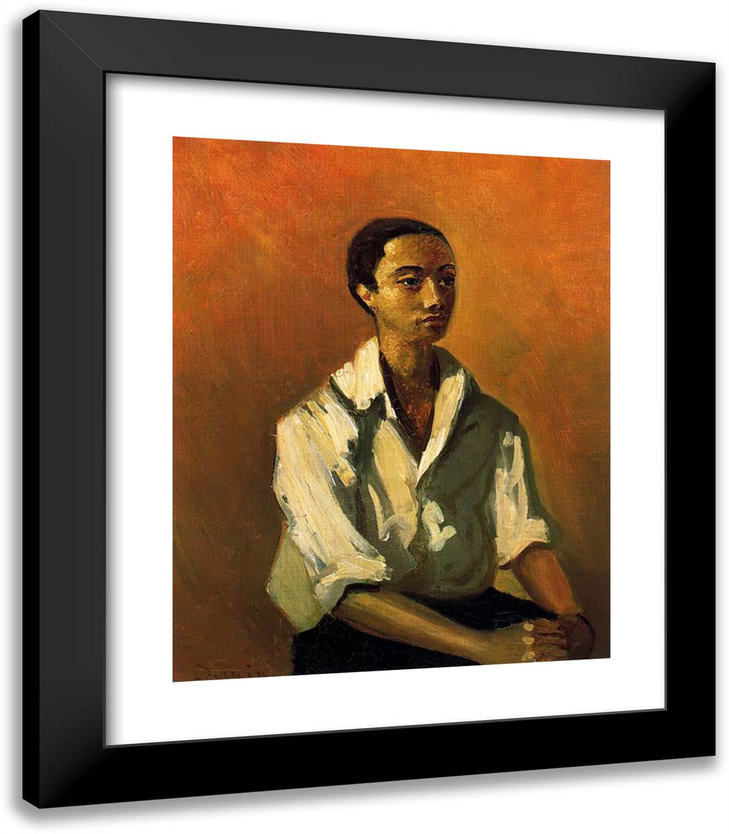 Metis À La Chemise Blanche 20x23 Black Modern Wood Framed Art Print Poster by Derain, Andre