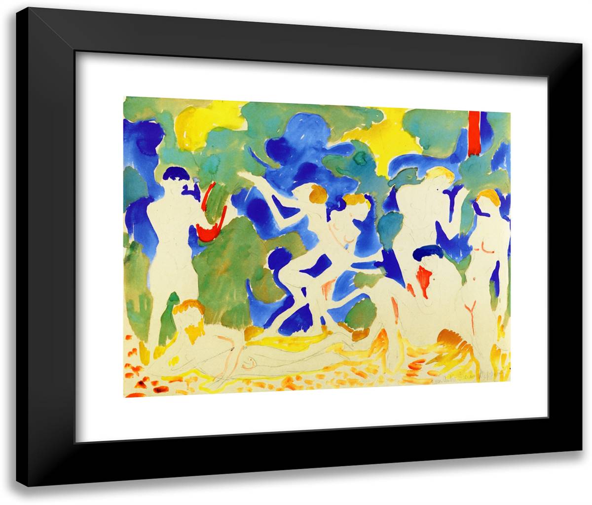 Music 24x20 Black Modern Wood Framed Art Print Poster by Derain, Andre