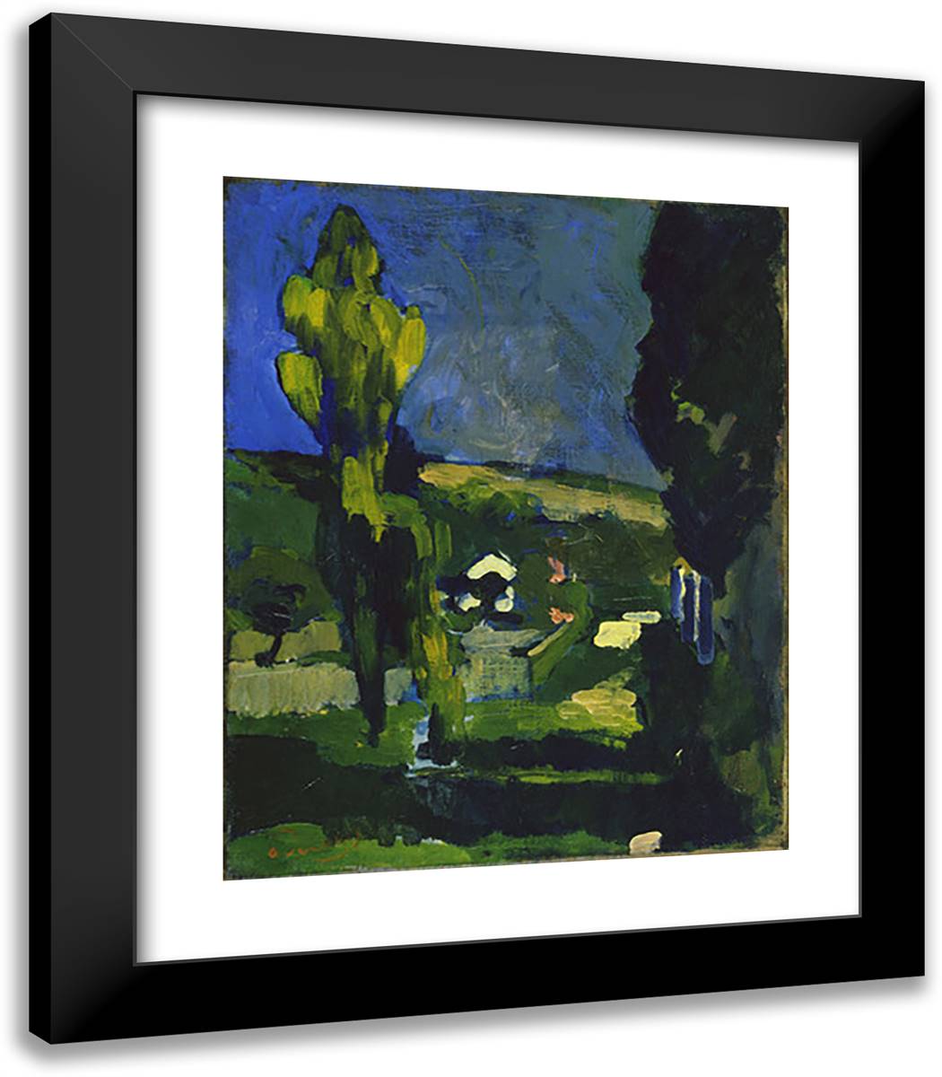 Poplars 20x23 Black Modern Wood Framed Art Print Poster by Derain, Andre
