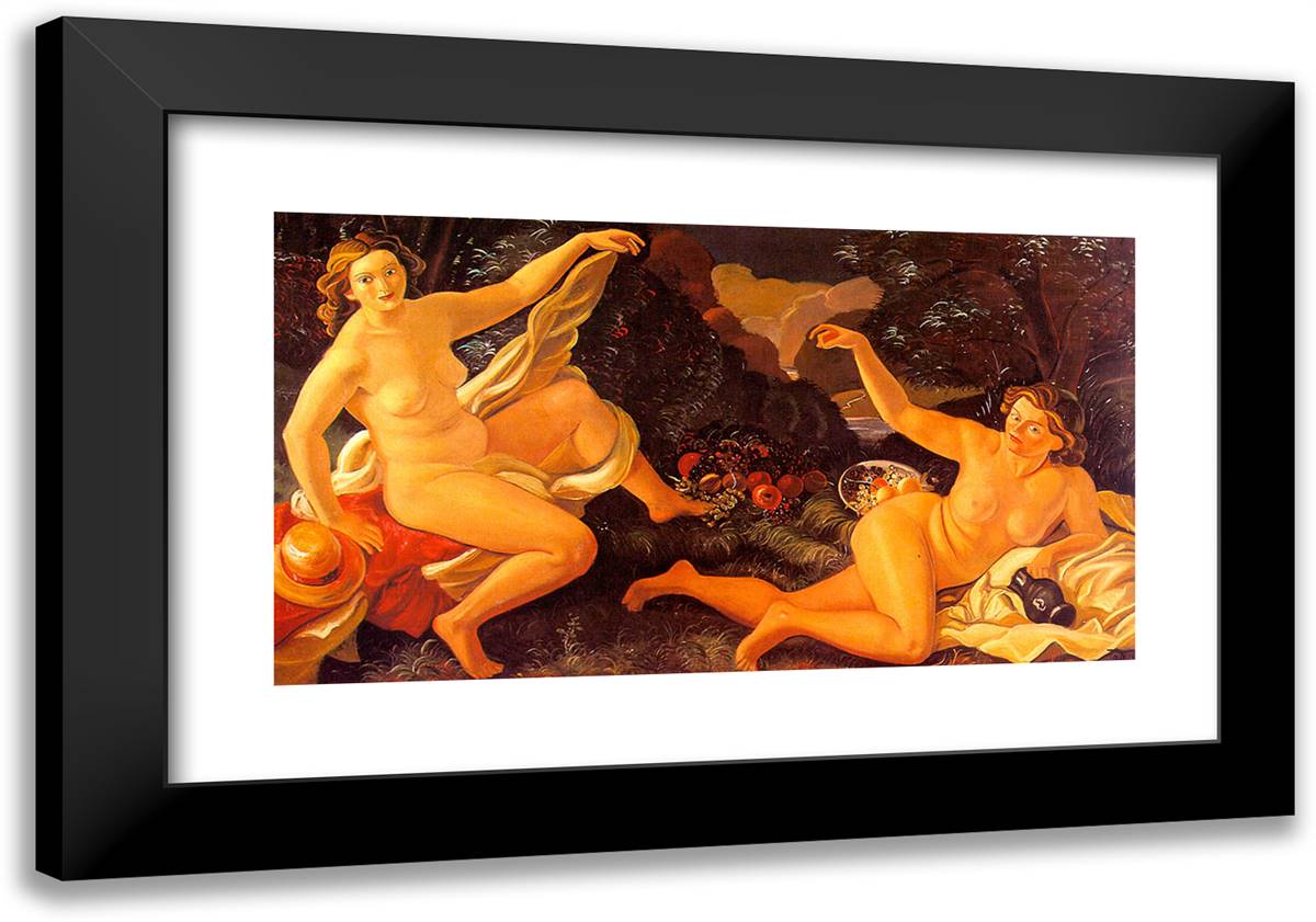 The Clearing, or the Luncheon on the Grass 24x17 Black Modern Wood Framed Art Print Poster by Derain, Andre