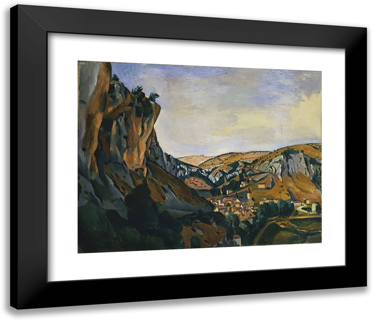 Valley of the Lot at Vers 23x20 Black Modern Wood Framed Art Print Poster by Derain, Andre