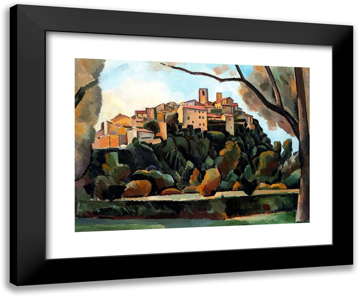 Vista De Saint Paul De Vence 24x20 Black Modern Wood Framed Art Print Poster by Derain, Andre