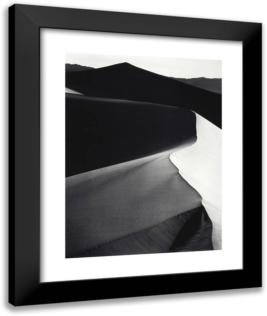 Sand Dunes, Sunrise, Death Valley National Monument, California 20x24 Black Modern Wood Framed Art Print Poster by Adams, Ansel