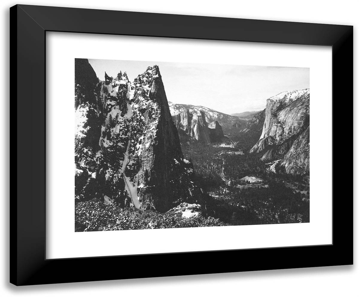 The Sentinel, Yosemite Valley 24x20 Black Modern Wood Framed Art Print Poster by Adams, Ansel