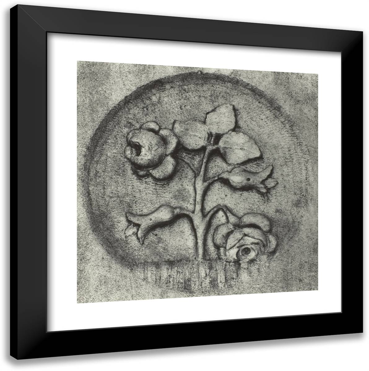 Tombstone Ornament, Laurel Hill Cemetery, San Francisco, California 20x20 Black Modern Wood Framed Art Print Poster by Adams, Ansel