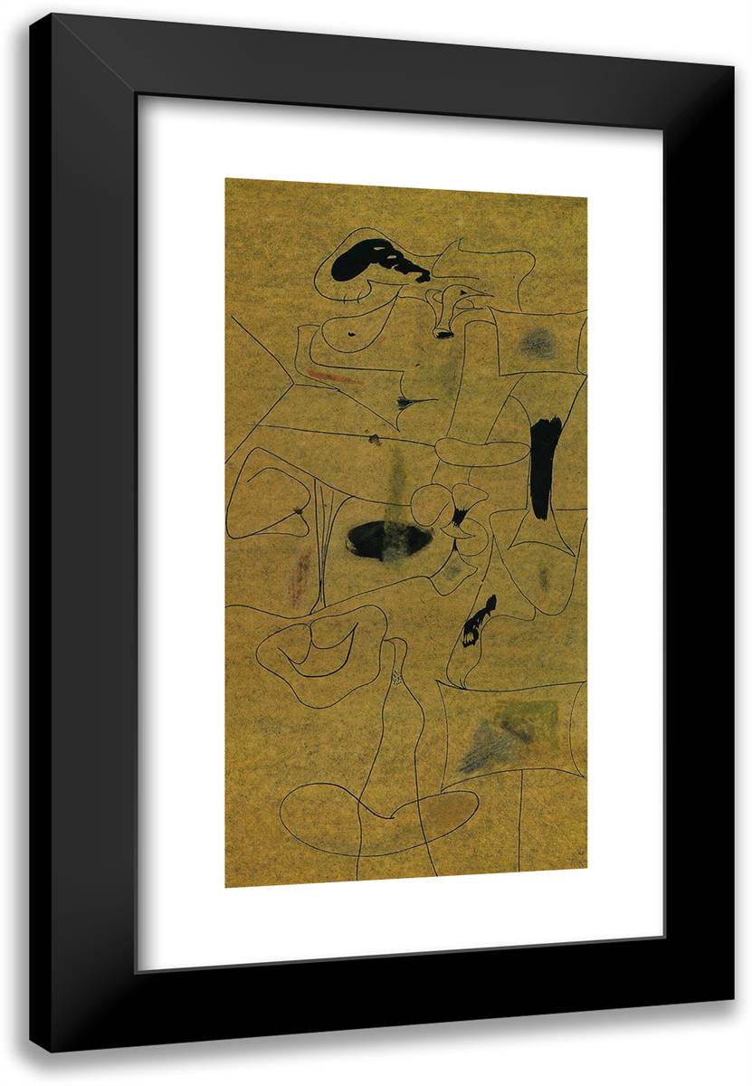 Untitled I 16x24 Black Modern Wood Framed Art Print Poster by Gorky, Arshile