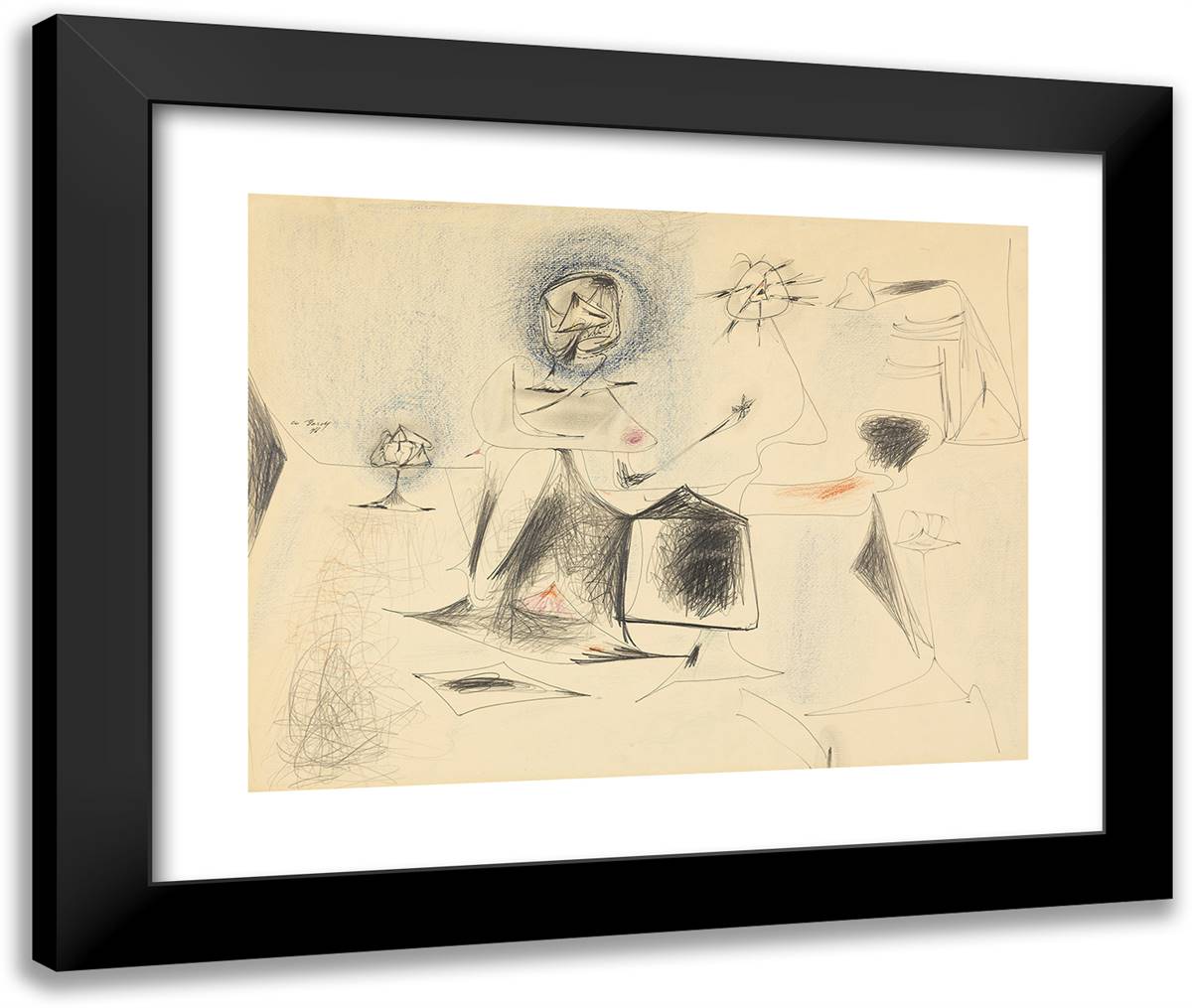 Untitled II 24x20 Black Modern Wood Framed Art Print Poster by Gorky, Arshile