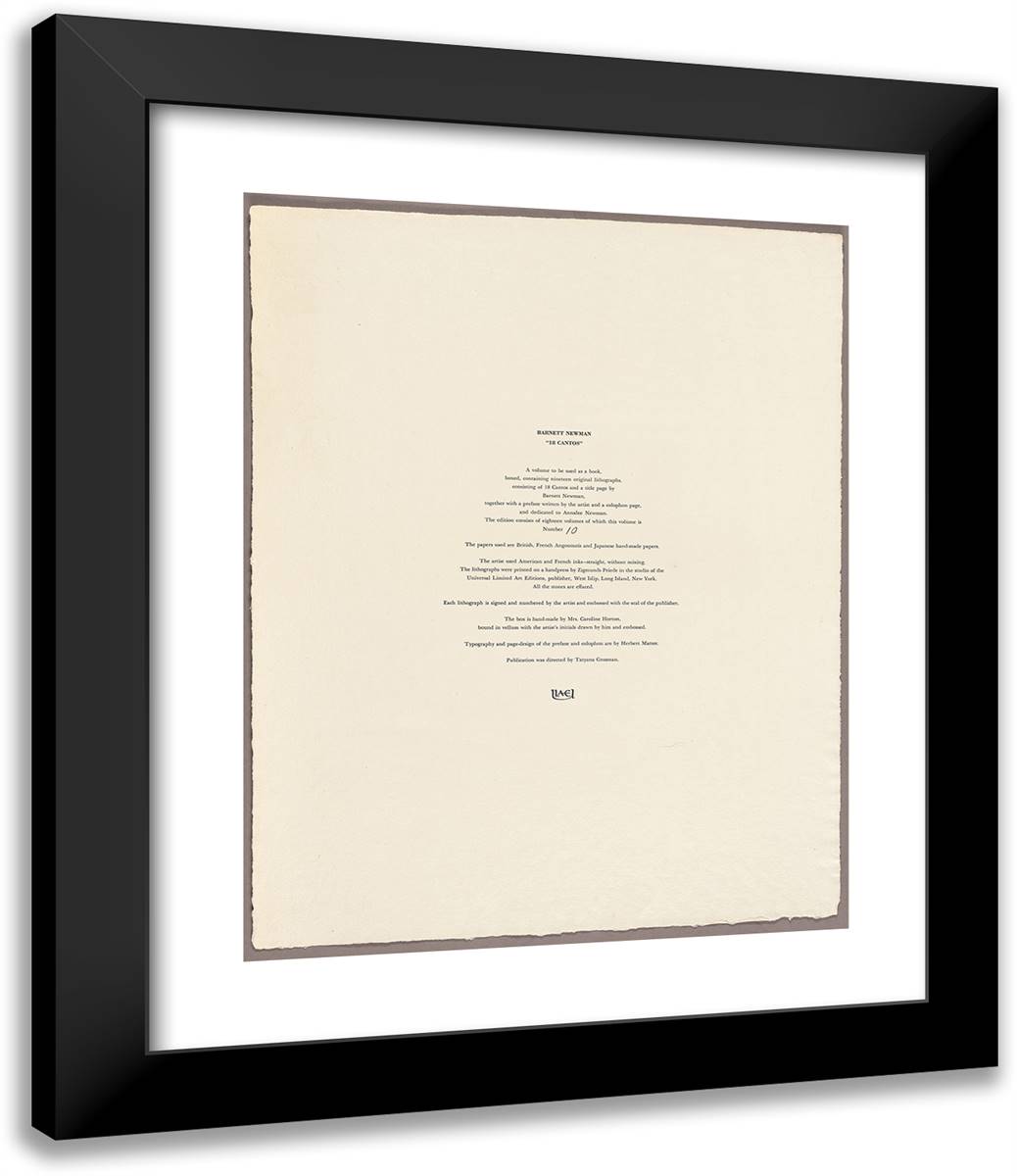 Preface Page, from 18 Cantos 20x24 Black Modern Wood Framed Art Print Poster by Newman, Barnett