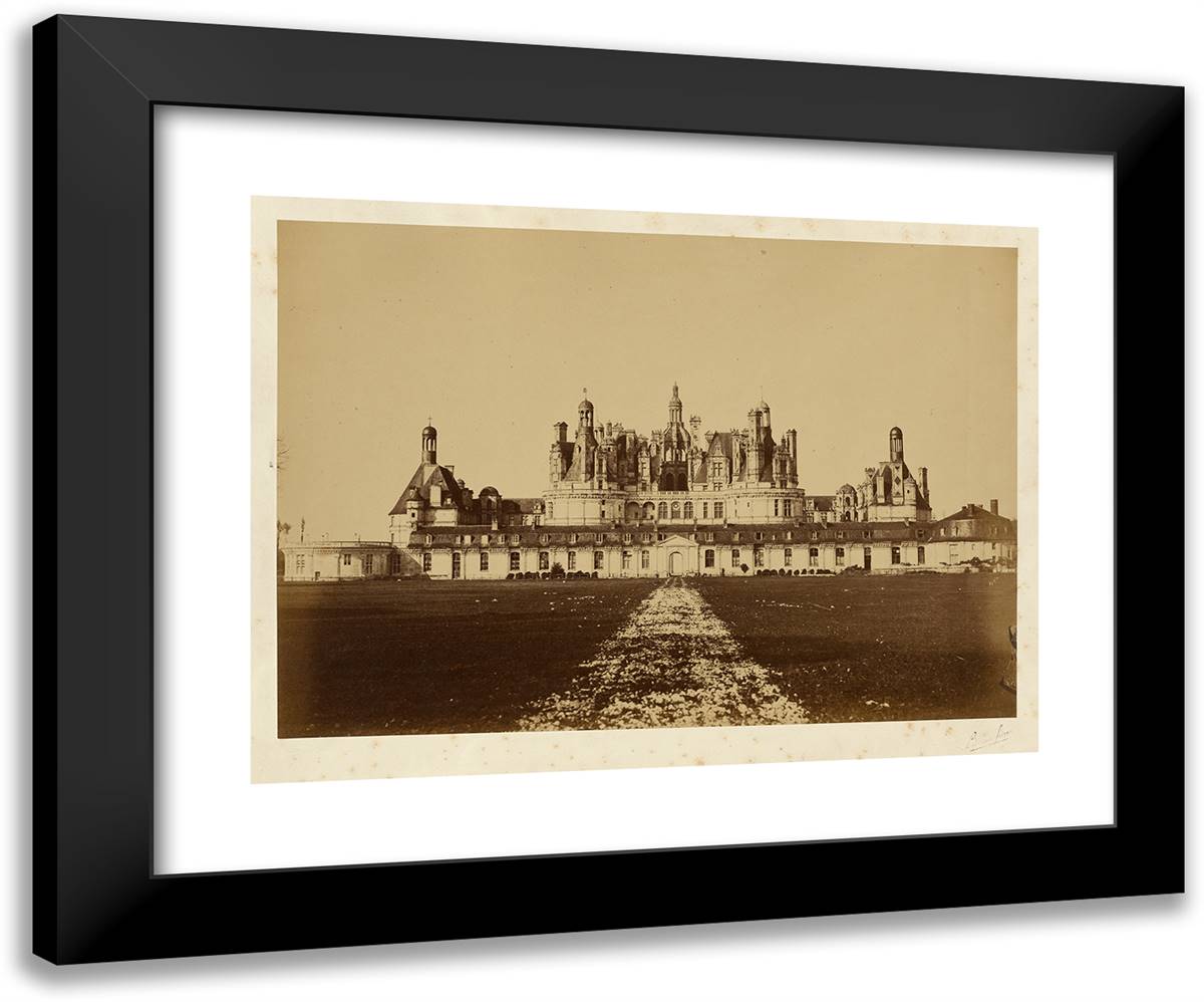 Chateau 24x20 Black Modern Wood Framed Art Print Poster by Freres, Bisson