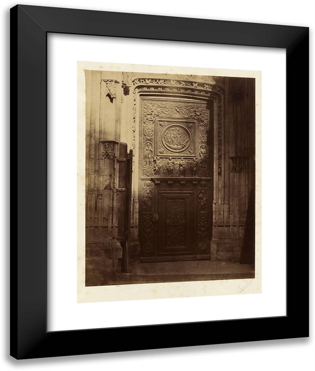 Church Doorway III 20x24 Black Modern Wood Framed Art Print Poster by Freres, Bisson