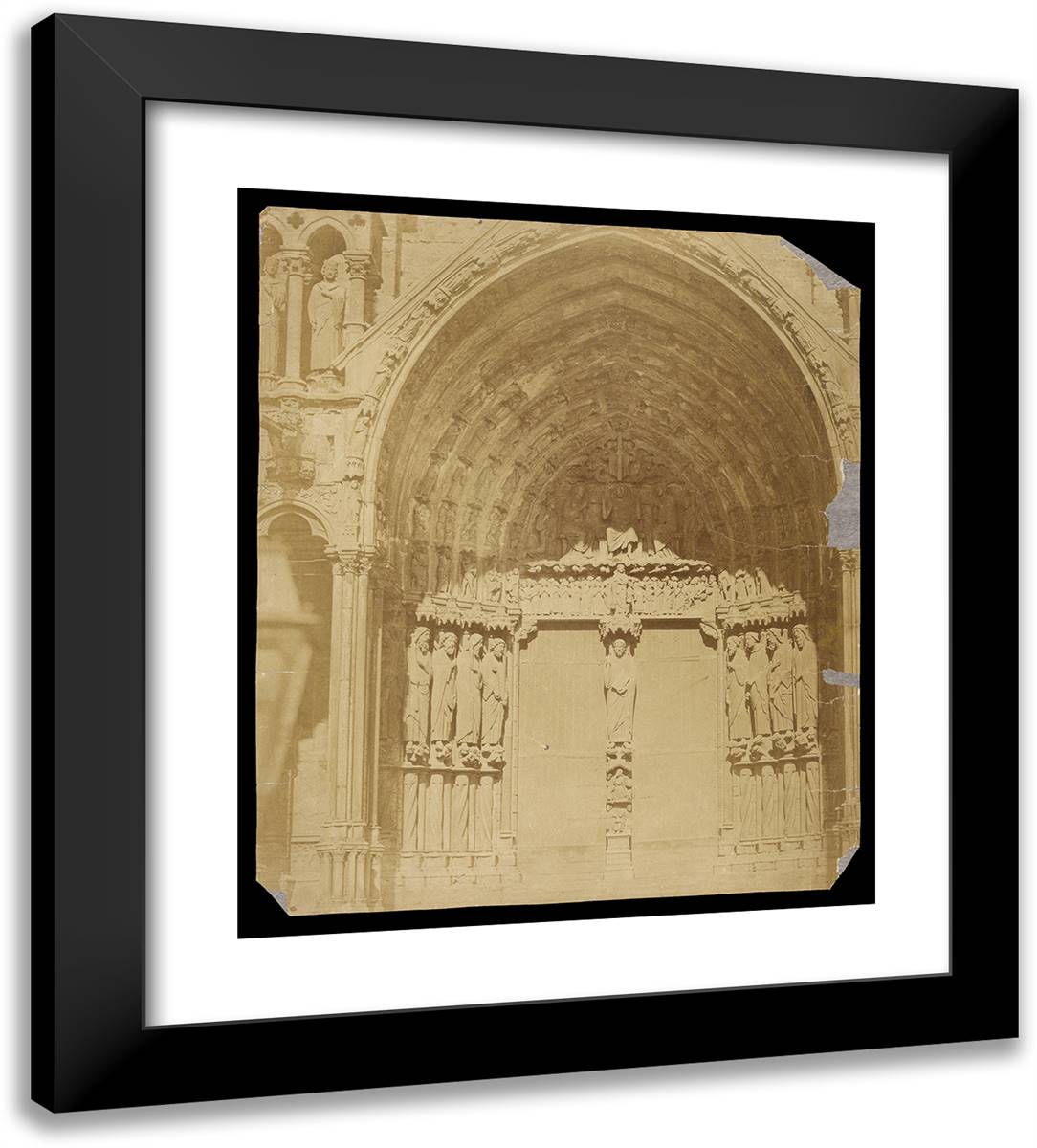 Church Doorway IV 20x22 Black Modern Wood Framed Art Print Poster by Freres, Bisson