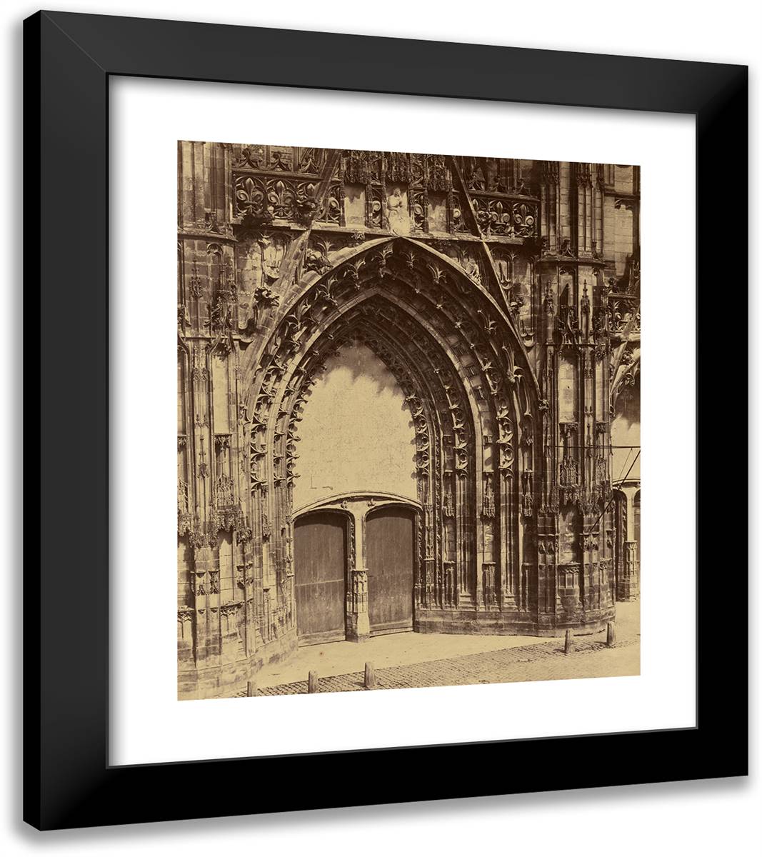 Church Entrance 20x23 Black Modern Wood Framed Art Print Poster by Freres, Bisson