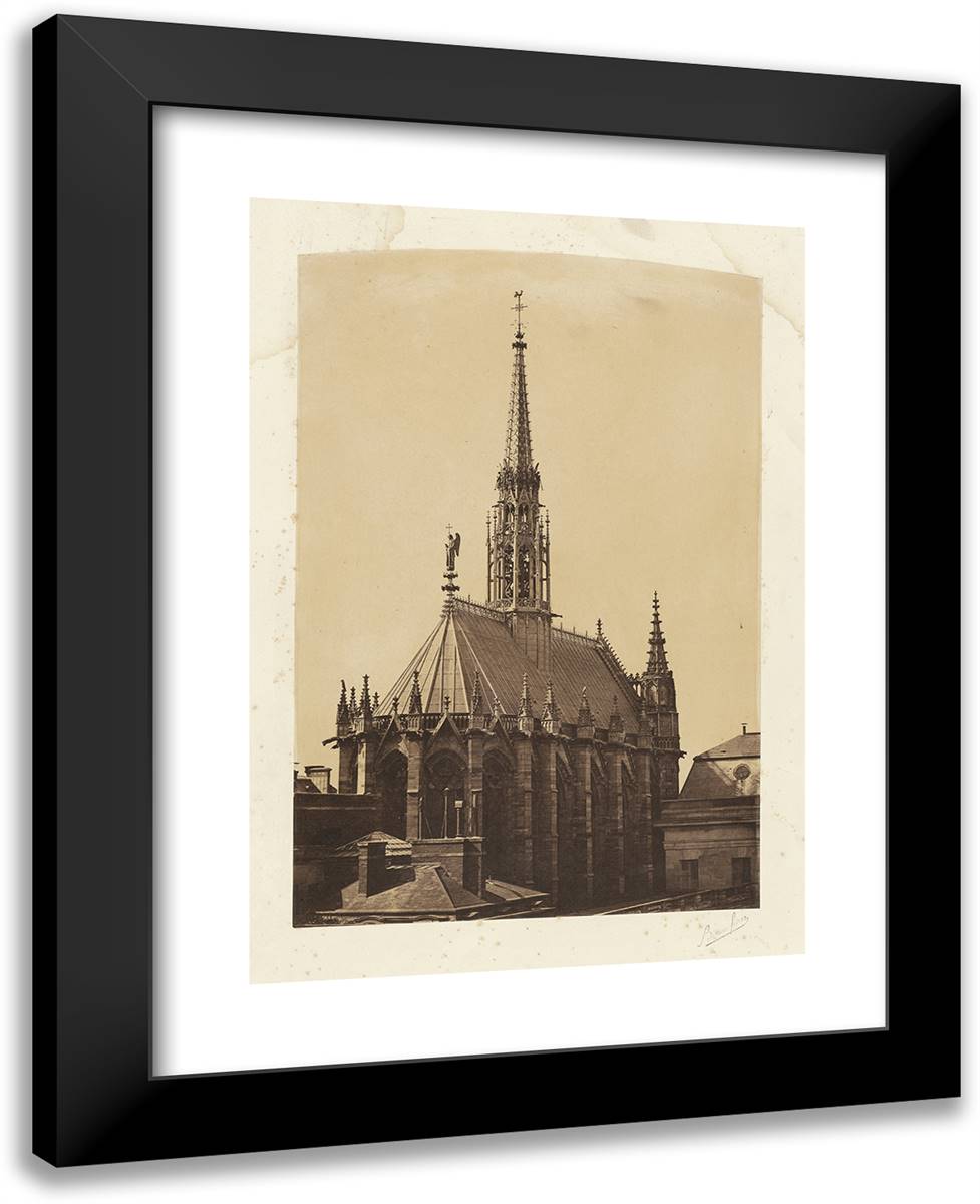 La Sainte-Chapelle, Paris 19x24 Black Modern Wood Framed Art Print Poster by Freres, Bisson